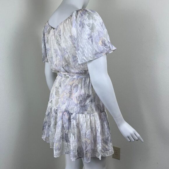 Rebecca Taylor Women Size XL White Lily Silk Floral Tiered Ruffle Mini NEW Dress - Picture 13 of 17